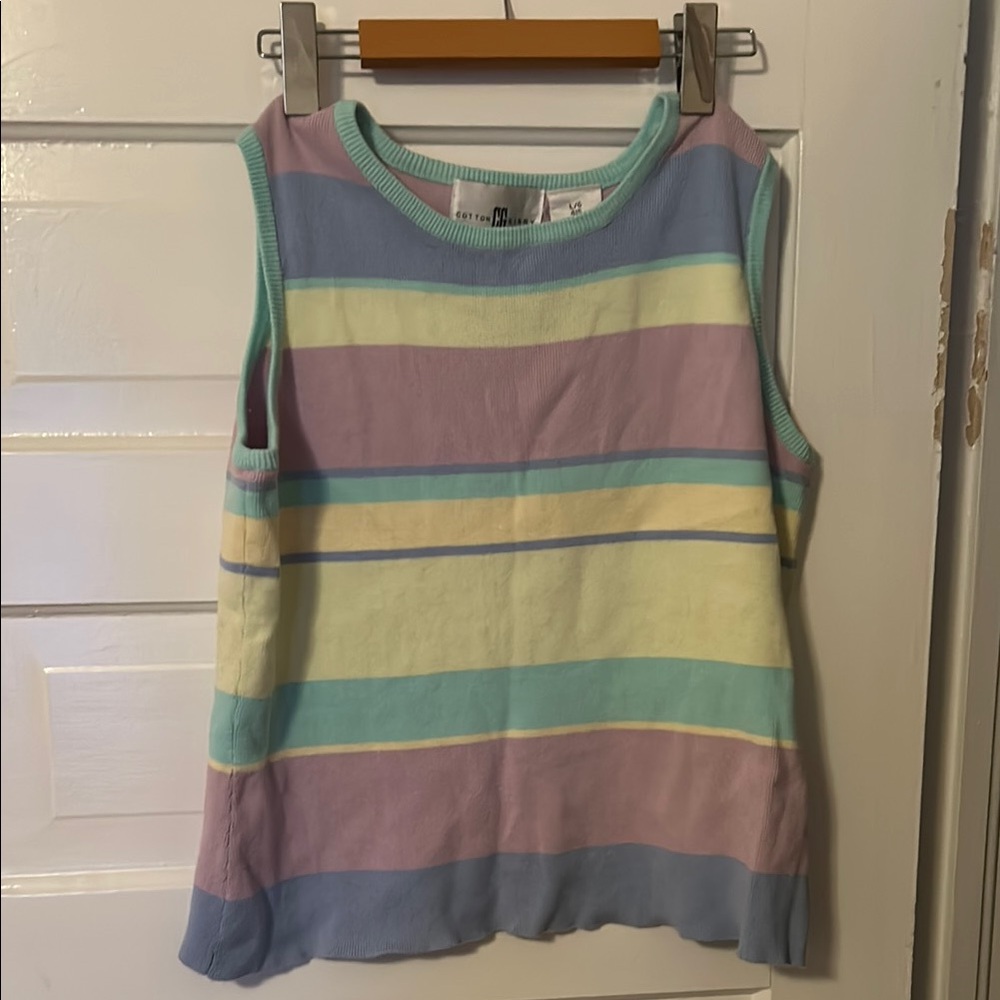 Pastel Striped Sleeveless Top